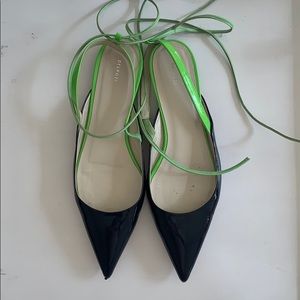Delpozo Slingback Ballet Flats in Navy